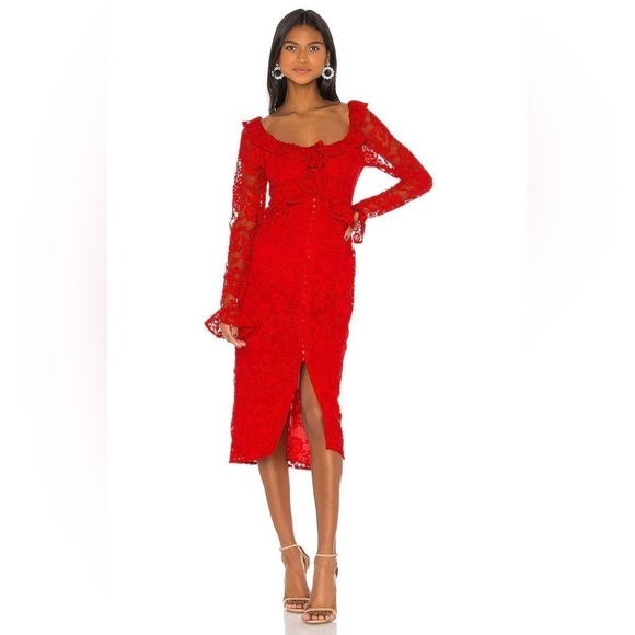 LPA Alba Dress in Red Size Small Revolve - Picture 1 of 15